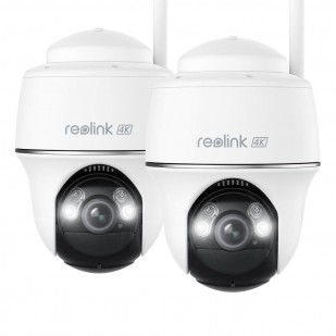 2x Reolink Argus Series B440 kabellose, akkubetriebene, 8 MP Dualband-WLAN Überwachungskamera Set