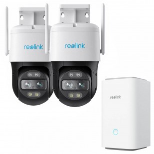 2x Reolink Trackmix Series W760 4K Dualband-WLAN PTZ Überwachungskamera mit zwei Objektiven & 1x Reolink Hub 1 Sicherheitszentrale - Komplettset für Videoüberwachung