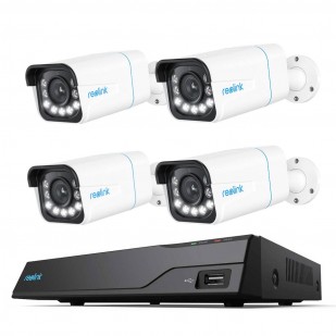 Reolink NVS8 8-Kanal Netzwerkrekorder inkl. 2TB und 4x Reolink P430 Smarte 4K UHD PoE Überwachungskamera mit optischem 5X-Zoom
