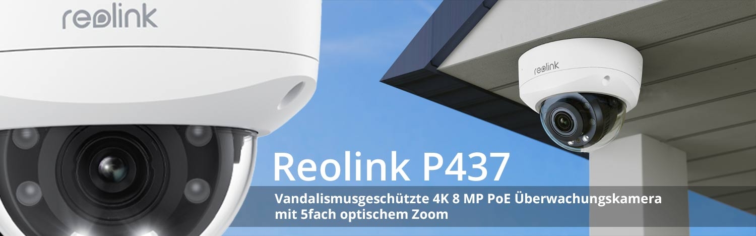 Reolink P437 vandalismusgeschützte 4K 8 MP PoE Überwachungskamera mit 5-fach optischem Zoom 