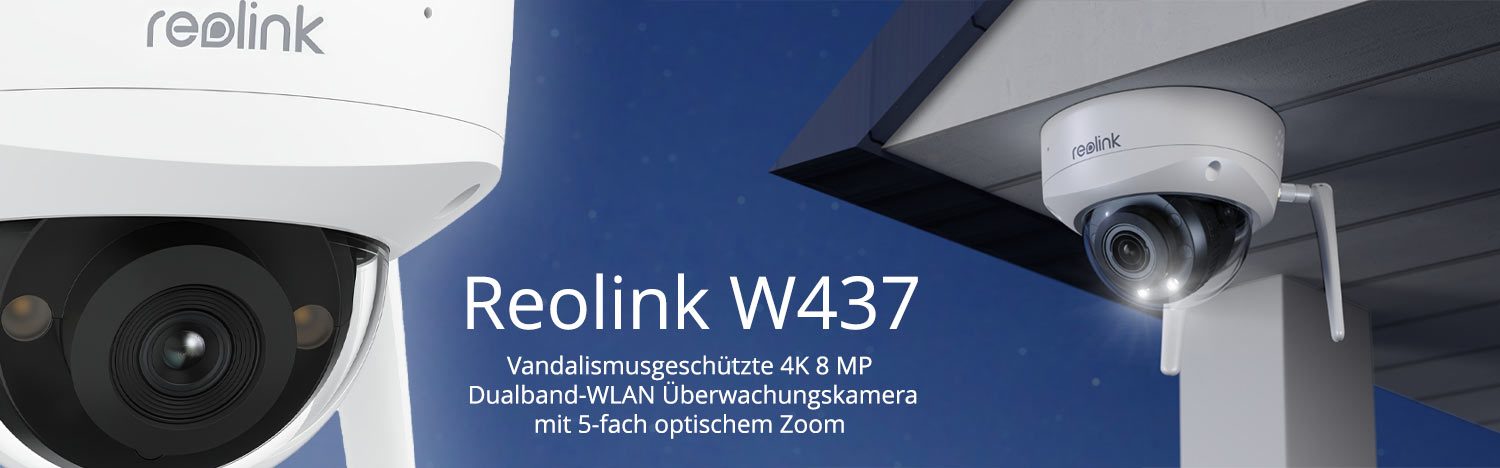 Reolink W437 vandalismusgeschützte 4K 8 MP Dualband-WLAN Überwachungskamera mit 5-fach optischem Zoom