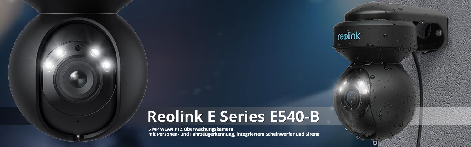 Reolink E Series E540 5 MP WLAN PTZ Überwachungskamera mit Personen- und Fahrzeugerkennung