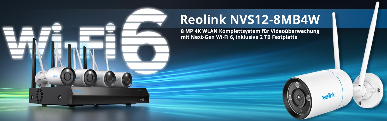 Reolink NVS12-8MB4W 8 MP 4K WLAN Komplettsystem für Videoüberwachung  