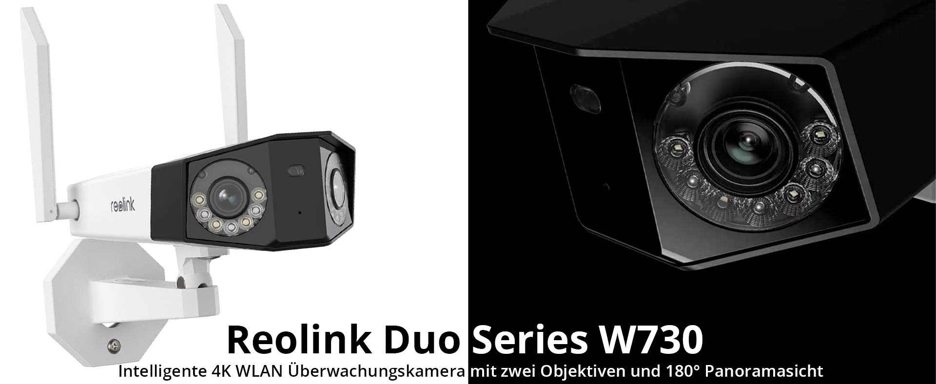 Reolink Duo Series W730 Intelligente 4K Dualband WLAN Überwachungskamera mit zwei Objektiven und 180° Panoramasicht